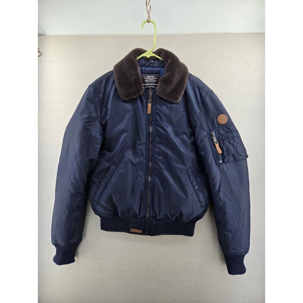 Top Gun Type B-15 Flight Bomber Jacket Mens XS Navy Blue Military